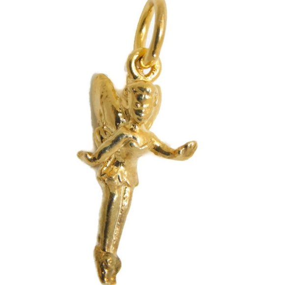 Tinker Bell Charm Pendant 14k Yellow Gold.